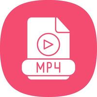 Mp4 Glyph Curve Icon vector