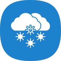 Snowy Glyph Curve Icon vector