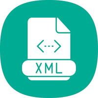 Xml Glyph Curve Icon vector