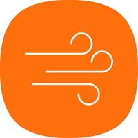 Wind Glyph Curve Icon vector