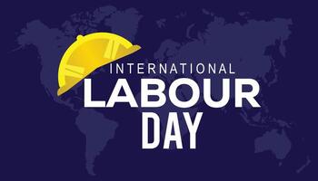 internacional labor día observado cada año en mayo. modelo para fondo, bandera, tarjeta, póster con texto inscripción. vector