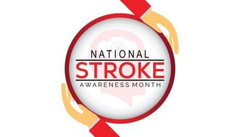 National Stroke awareness month observed every year in May. Template for background, banner, card, poster with text inscription. vector