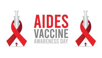 Aides Vaccine Awareness Day observed every year in May 18. Template for background, banner, card, poster with text inscription. vector