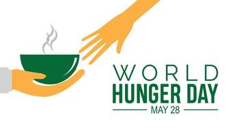 World Hunger Day observed every year in May 28. Template for background, banner, card, poster with text inscription. vector