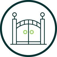 Gate Line Circle Icon vector