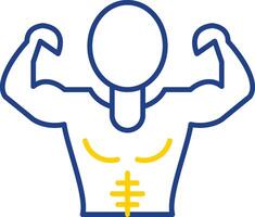 Muscle Man Line Two Color Icon vector