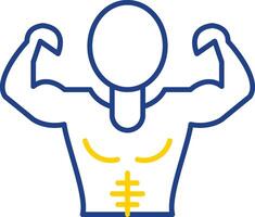 Muscle Man Line Two Color Icon vector