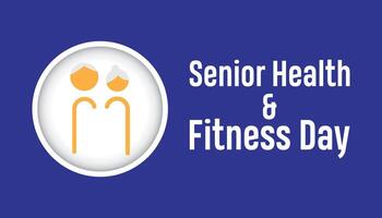 illustration on the theme of National Senior Health and fitness day observed each year on last Wednesday in May. vector