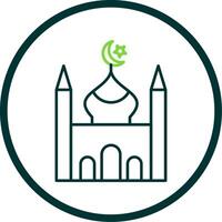 Mosque Line Circle Icon vector