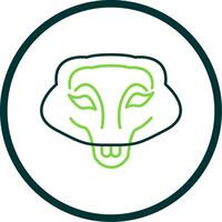 Crocodile Line Circle Icon vector
