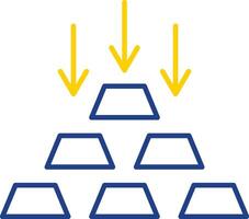 Gold Ingot Line Two Color Icon vector