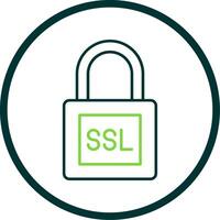 SSL Line Circle Icon vector