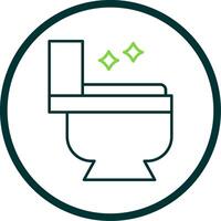 Toilet Line Circle Icon vector