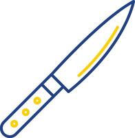 icono de dos colores de línea de cuchillo vector