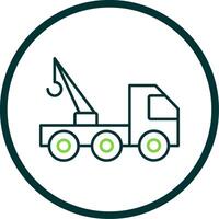 Tow Truck Line Circle Icon vector