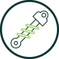 Shock Absorber Line Circle Icon vector