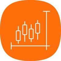 Stock Market Line Curve Icon vector