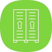 Lockers Line Curve Icon vector