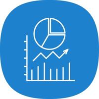 Pie Chart Line Curve Icon vector