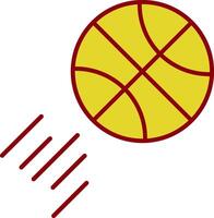 icono de dos colores de línea de baloncesto vector