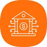 Banking System Line Curve Icon vector