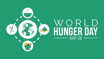 World Hunger Day observed every year in May 28. Template for background, banner, card, poster with text inscription. vector