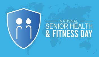 illustration on the theme of National Senior Health and fitness day observed each year on last Wednesday in May. vector