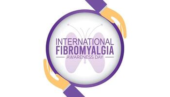 fibromialgia internacional conciencia día observado cada año en mayo. modelo para fondo, bandera, tarjeta, póster con texto inscripción. vector