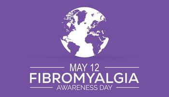 Fibromyalgia International Awareness Day observed every year in May. Template for background, banner, card, poster with text inscription. vector