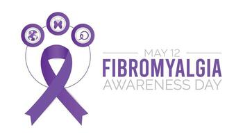 fibromialgia internacional conciencia día observado cada año en mayo. modelo para fondo, bandera, tarjeta, póster con texto inscripción. vector