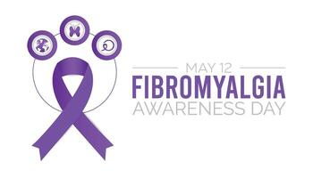 Fibromyalgia International Awareness Day observed every year in May. Template for background, banner, card, poster with text inscription. vector