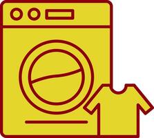 icono de dos colores de la línea de lavandería vector
