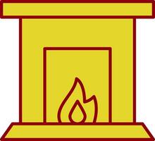 Fireplace Line Two Color Icon vector