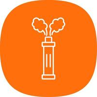 Smoke Grenade Line Curve Icon vector