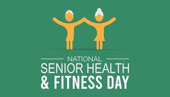 illustration on the theme of National Senior Health and fitness day observed each year on last Wednesday in May. vector