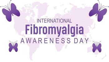 fibromialgia internacional conciencia día observado cada año en mayo. modelo para fondo, bandera, tarjeta, póster con texto inscripción. vector