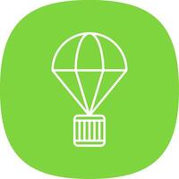 Parachute Line Curve Icon vector