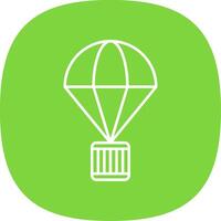 Parachute Line Curve Icon vector