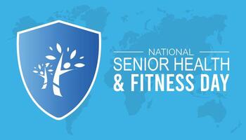 illustration on the theme of National Senior Health and fitness day observed each year on last Wednesday in May. vector