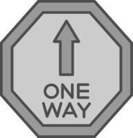 One Way Fillay Icon vector