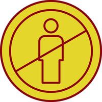 No Entry Line Two Color Icon vector