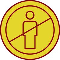 No Entry Line Two Color Icon vector