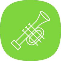 Trumpet Line Curve Icon vector