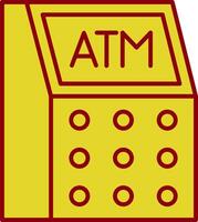 Atm Machine Line Two Color Icon vector