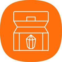 Treasure chest Line Curve Icon vector