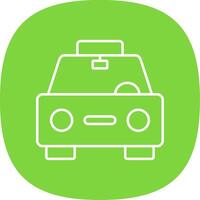 Taxi Line Curve Icon vector