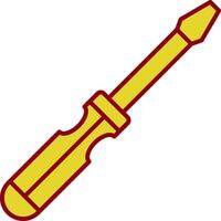 Screwdriver Line Two Color Icon vector