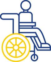 Disabled Person Line Two Color Icon vector