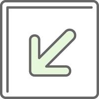 Down Left Fillay Icon vector