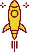 Rocket Line Circle Icon vector